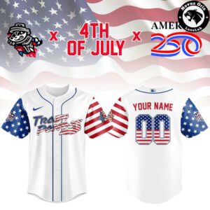 Custom Rocket City Trash Pandas America 250 4th of July Jersey 2