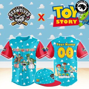 Erie SeaWolves x Toy Story Night Woody Buzz Lightyear Baseball Jersey 1