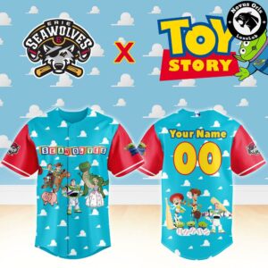 Erie SeaWolves x Toy Story Night Woody Buzz Lightyear Baseball Jersey 2