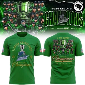 Florida Everblades 2026 Kelly Cup Champions 5X ECHL T Shirt 3