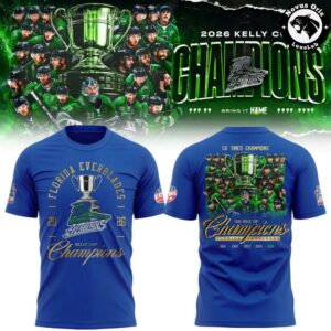Florida Everblades 2026 Kelly Cup Champions 5X ECHL T Shirt 4