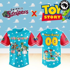 Gwinnett Stripers x Toy Story Night Woody Buzz Lightyear Custom Baseball Jersey 2