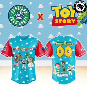 Hartford Yard Goats x Toy Story Night Personalized Woody Buzz Lightyear Jersey 2