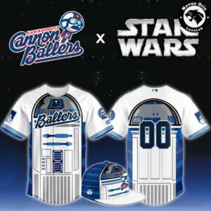 Kannapolis Cannon Ballers Star Wars Night Grogu Baby Yoda Mandalorian Custom Baseball Jersey