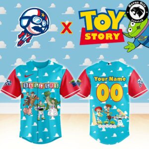 Kannapolis Cannon Ballers x Toy Story Night Pixar Cartoon Custom Baseball Jersey 2