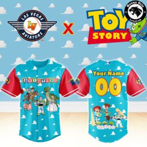 Las Vegas Aviators x Toy Story Night Woody Buzz Lightyear Custom Baseball Jersey 2