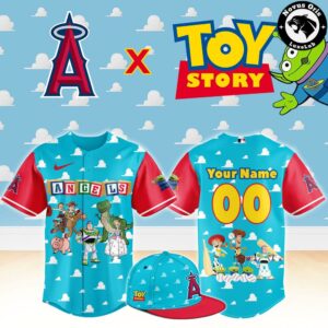 Los Angeles Angels x Toy Story Night Woody Buzz Lightyear Custom Baseball Jersey