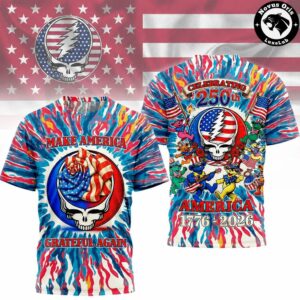 Make America Grateful Again US 250th Anniversary Patriotic Tie Dye T-Shirt