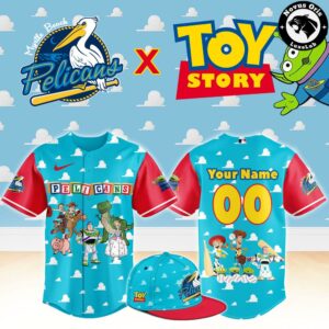 Myrtle Beach Pelicans x Toy Story Night Pixar Cartoon Custom Baseball Jersey
