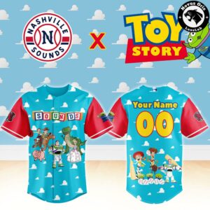Nashville Sounds x Toy Story Night Woody Buzz Lightyear Custom Baseball Jersey 2