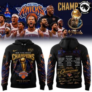 New York Knicks 2026 Champions Autographed Pullover Hoodie