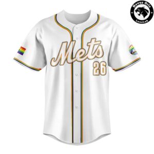 New York Mets Pride Night Progress Rainbow Flag Limited Edition Baseball Jersey 2
