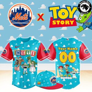 New York Mets x Toy Story Night Woody Buzz Lightyear Custom Baseball Jersey