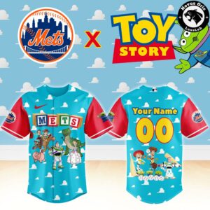 New York Mets x Toy Story Night Woody Buzz Lightyear Custom Baseball Jersey 2