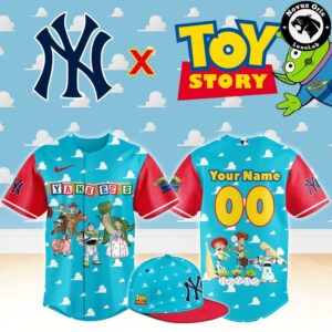 New York Yankees x Toy Story Night Woody Buzz Lightyear Custom Baseball Jersey