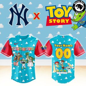 New York Yankees x Toy Story Night Woody Buzz Lightyear Custom Baseball Jersey 2