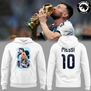 Official Lionel Messi Argentina World Cup Trophy Hoodie