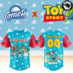 Oklahoma City Comets x Toy Story Night Woody Buzz Lightyear Custom Baseball Jersey 2