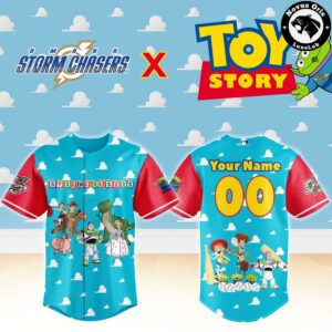 Omaha Storm Chasers x Toy Story Night Woody Buzz Lightyear Custom Baseball Jersey 2
