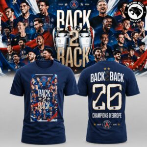 PSG Back to Back Champions League 2026 T-Shirt