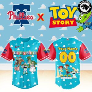 Philadelphia Phillies x Toy Story Night Woody Buzz Lightyear Custom Baseball Jersey 2