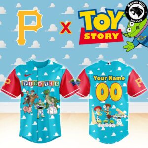Pittsburgh Pirates x Toy Story Night Woody Buzz Lightyear Custom Baseball Jersey 2