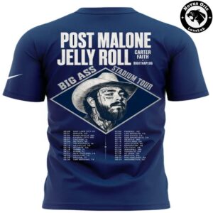 Post Malone Big Ass Stadium Tour 2026 Jelly Roll Carter Faith T Shirt 3