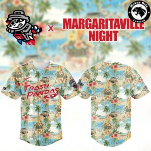 Rocket City Trash Pandas x Margaritaville Night Hawaiian Limited Edition Baseball Jersey