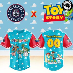 Round Rock Express x Toy Story Night Woody Buzz Lightyear Custom Baseball Jersey 2