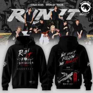 Stray Kids We Dont Follow We Run It Hoodie Black Graphic Pullover 2