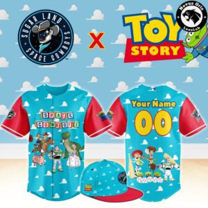 Sugar Land Space Cowboys x Toy Story Night Woody Buzz Lightyear Custom Baseball Jersey