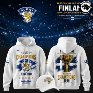 Suomi Finland 5 Time Ice Hockey World Champions 2026 Hoodie