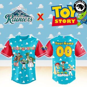 Tacoma Rainiers x Toy Story Night Woody Buzz Lightyear Custom Baseball Jersey 2