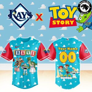 Tampa Bay Rays x Toy Story Night Woody Buzz Lightyear Custom Baseball Jersey 2