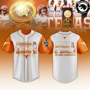 Texas Longhorns 2026 National Champions Back 2 Back WCWS Softball Jersey