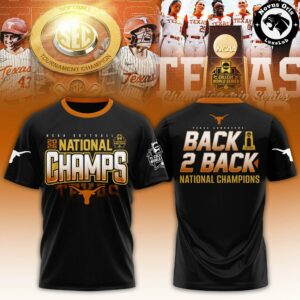 Texas Longhorns 2026 National Champions Back 2 Back WCWS T Shirt 3