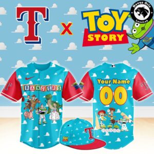 Texas Rangers x Toy Story Night Woody Buzz Lightyear Custom Baseball Jersey