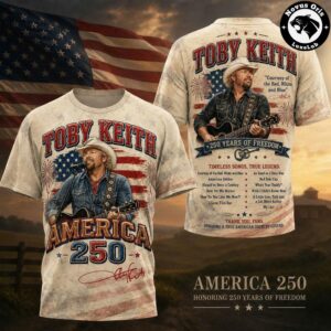 Toby Keith America 250 Honoring 250 Years of Freedom Tribute T-Shirt