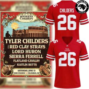 Tyler Childers x Ohio State Buckeyes – Buckeye Country Superfest 2026 Ohio Stadium Jersey