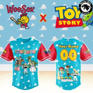 Worcester Red Sox x Toy Story Night Woody Buzz Lightyear Custom Baseball Jersey 2