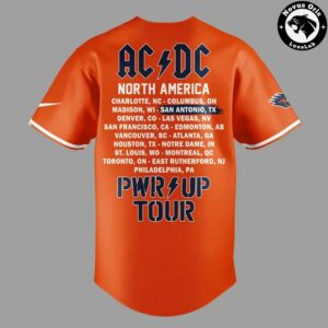 ACDC x UTSA Roadrunners Football Power Up Tour 2026 Baseball Jersey 3