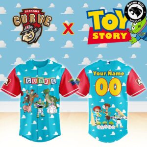 Altoona Curve x Toy Story Night Woody Buzz Lightyear Baseball Jersey 2