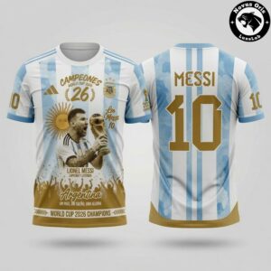 Argentina Lionel Messi World Cup 2026 Champions T Shirt 3