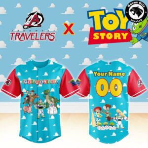Arkansas Travelers x Toy Story Night Woody Buzz Lightyear Baseball Jersey 2