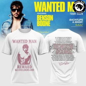 Benson Boone Wanted Man Tour 2026 T Shirt 10