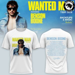 Benson Boone Wanted Man Tour 2026 T Shirt 4