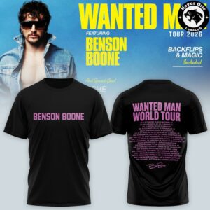 Benson Boone Wanted Man Tour 2026 T Shirt 6