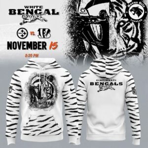 Cincinnati Bengals White Bengal Football Limited Edition Hoodie