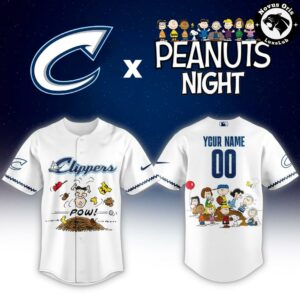 Columbus Clippers x Peanuts Night Snoopy Custom Baseball Jersey 2