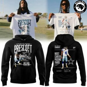 Dak Prescott Dallas Cowboys Most Career Passing Yards Record Hoodie 2